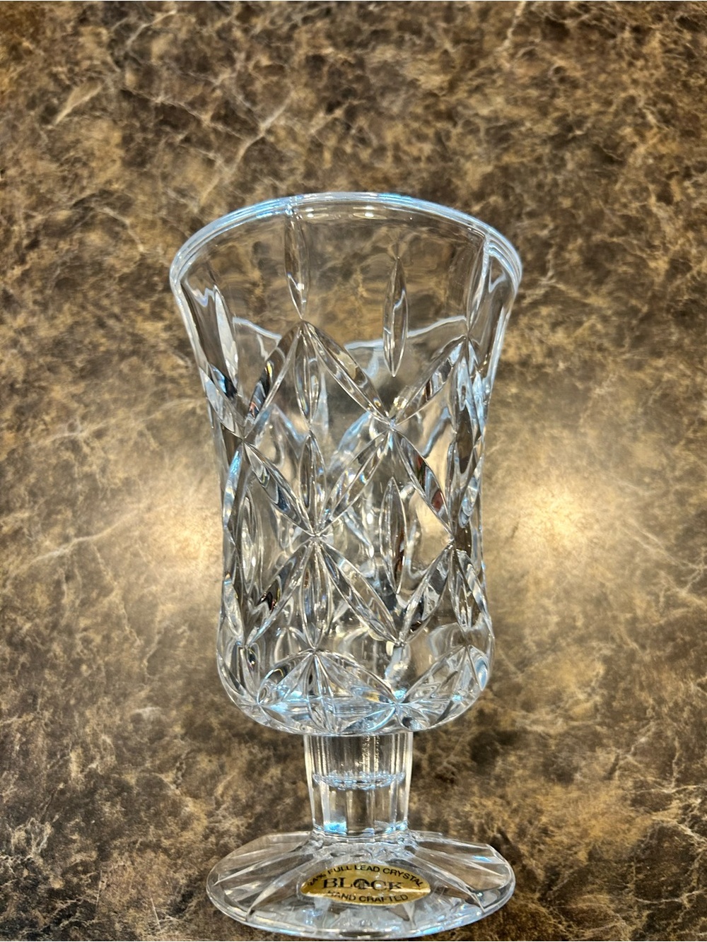 Baccarat-Style Clear Cut Crystal Goblet - Clear